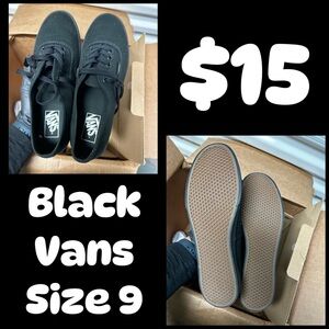 Black Vans size 9
